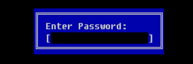 BIOS password prompt